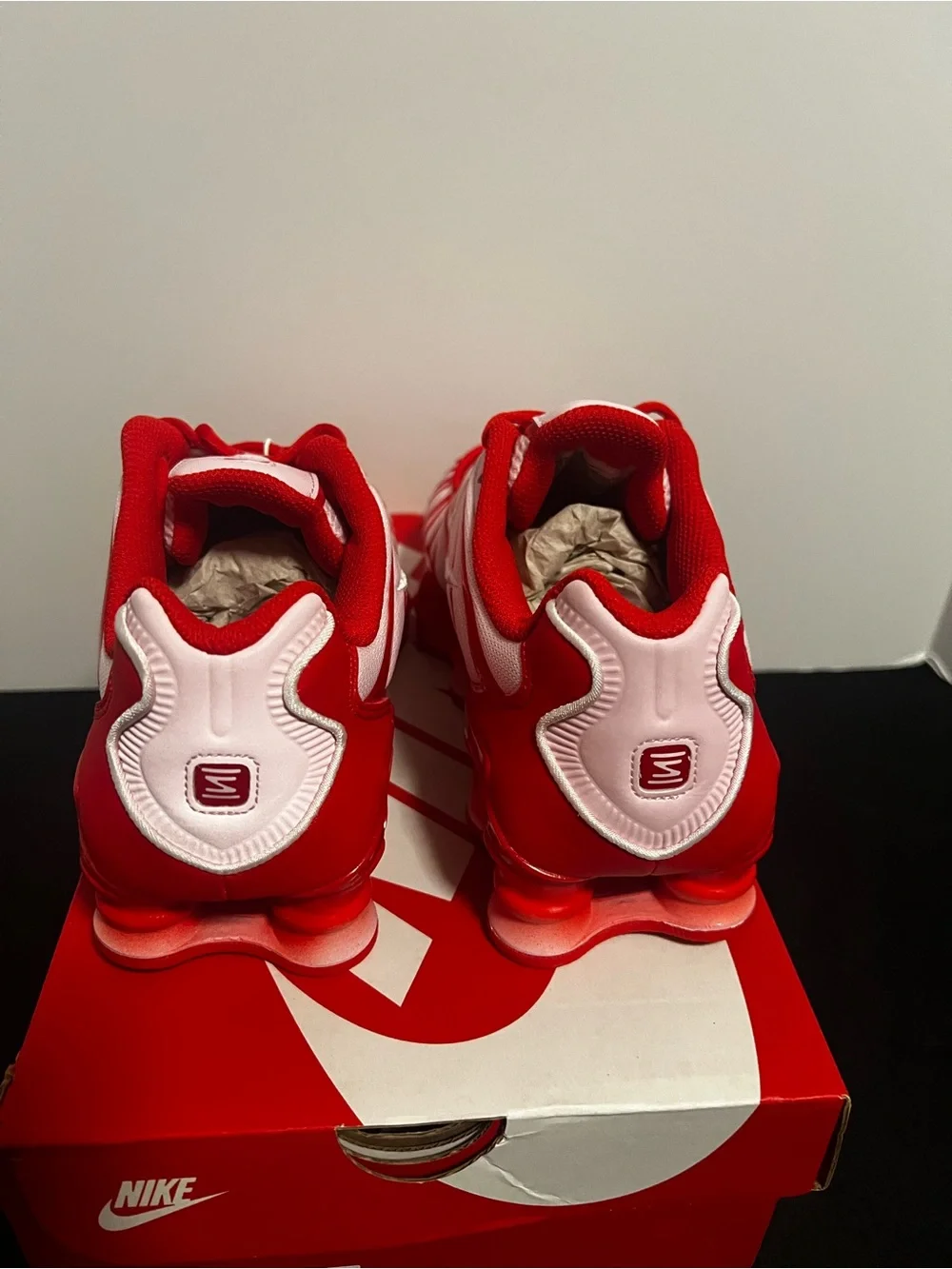 Nike Kids Red and White Shox Mesh Sneakers